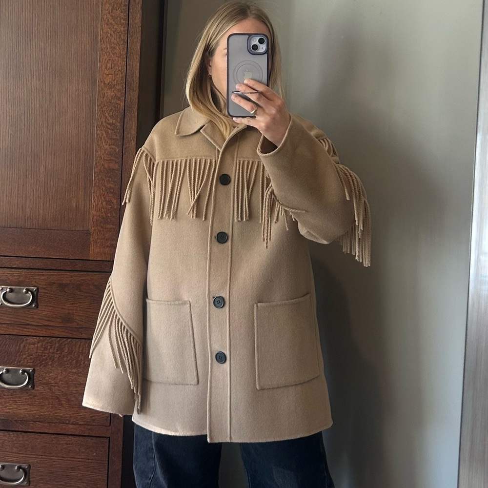 Kooples fringe wool coat - Picture 2 of 8